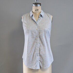 Sleeveless Button Up with Novelty Pattern of Vintage Swimmers Size Small